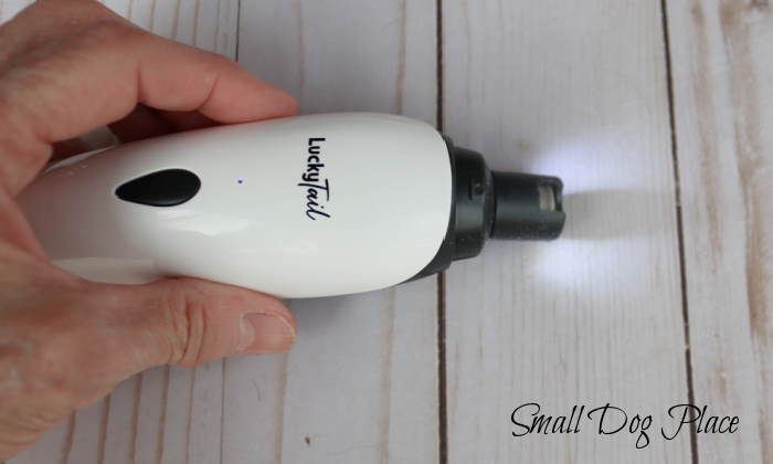 Lucky Tail Nail Grinder showing light Lucky Tail Nail Grinder showing light