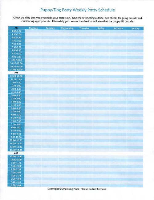 Dog Schedule Chart