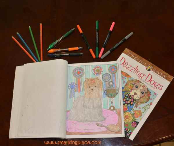 Adult Coloring for Dog Lovers Book and accessories.