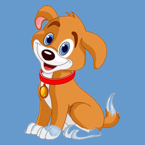 Cartoon dog on blue background thumb image for cartoon dog names