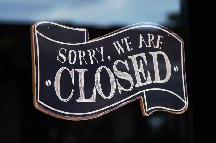 Sorry We're closed sign