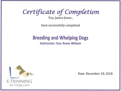Breeding and Whelping Dogs from e-Learning (Dr. Cheryl Asmus Aguiar)