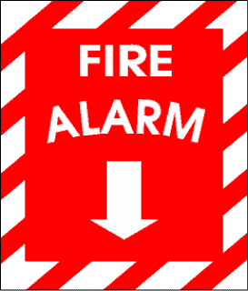Fire Alarm Sign in Fear of Thunderstorms