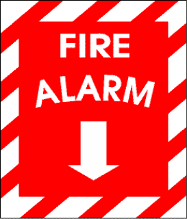 Fire Alarm Sign in Fear of Thunderstorms Fire Alarm Sign in Fear of Thunderstorms