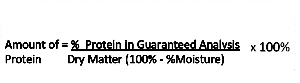 Formula to calculate on a dry matter basis