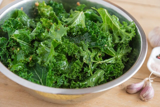 A bowl of fresh green kale