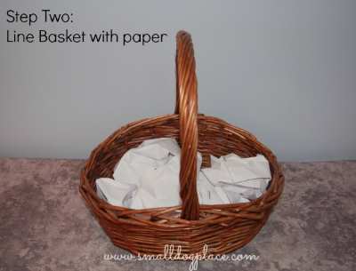 Puppy Gift Baskets How To Make Your Own Puppy Gift Basket Step 2 Line With Paper
